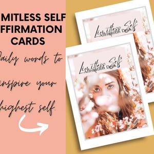 Tarjetas de autoafirmación ilimitadas / Baraja digital imprimible / Mantras diarios positivos / Amor propio y cambio de mentalidad / Descarga instantánea