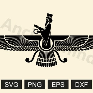 Zoroastrian Symbool svg, Zoroastrian svg, Zoroastrian Farahavar, Farahavar svg, Ahura Mazda svg, Religieuze svg, Zoroastrianisme svg