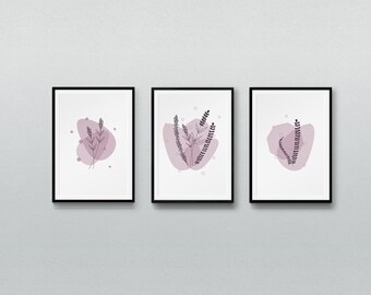 3 Piece Wall Art, Boho Succulent Art, Set of 3, Earth Tones, Wall Art ...