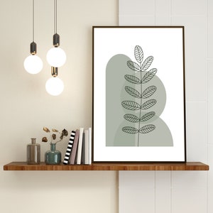 Boho Wall Art, Boho Prints, Green Minimalist Geometric Wall Art, Abstract Decor