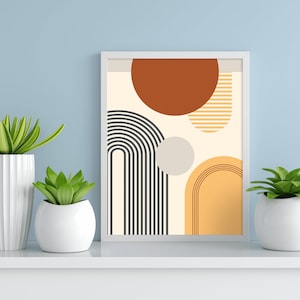 Moderne muurkunst uit het midden van de eeuw, botanische print