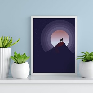 Wolf Wall Art, Sunset Wall Art, Landscape Wall Art