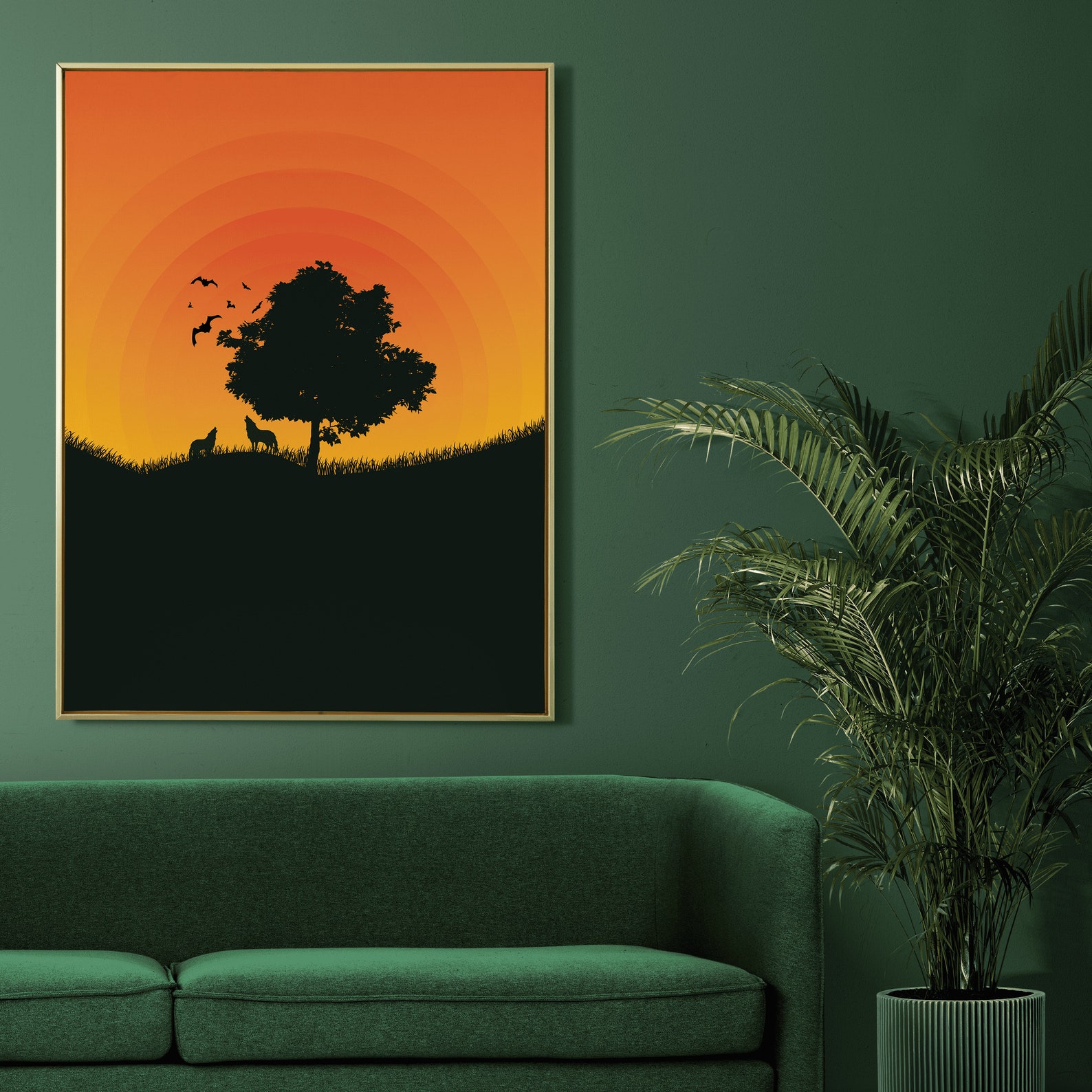 Wolf Sunset – surprise someone special with a canvas print