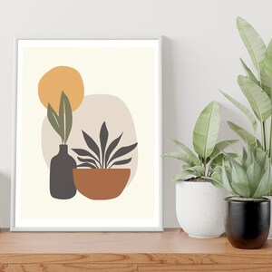 Moderne muurkunst uit het midden van de eeuw, botanische print