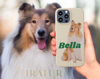 Custom Pet Phone Case Using Pet Photo, Biodegradable Cat Horse Animal Personalized Name Gift For Dog Lovers & Pet Loss, iPhone Samsung Cases