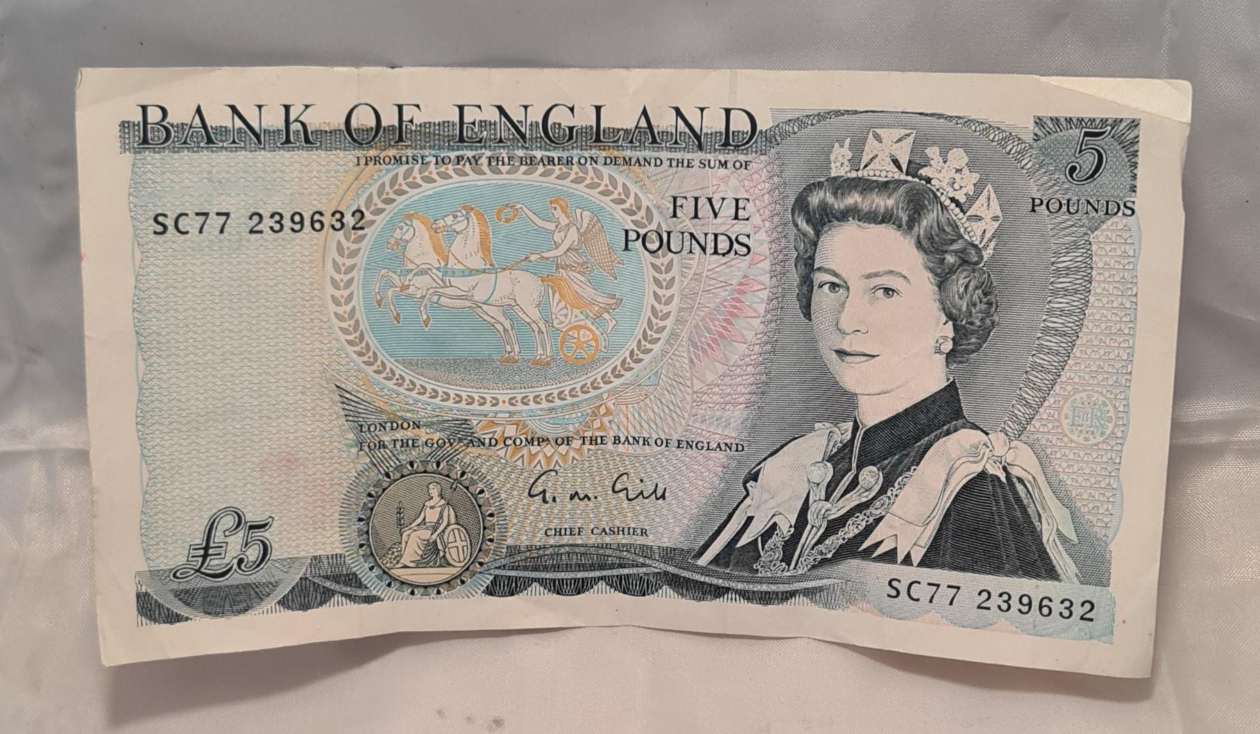 Rarest Pound Notes Rare 5 Pound Note Series D (pictorial Series) - Etsy