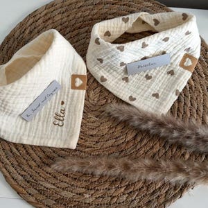 Musselin  Halstuch Sabbertuch personalisiert mit Namen  / Babygeschenk / Geschenk zur Geburt von 0-2 Jahre