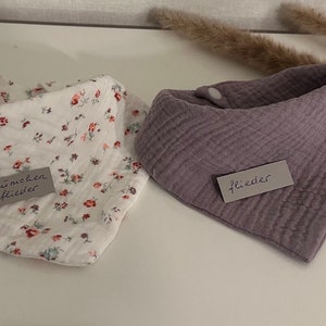 Foulard en mousseline bave personnalisé avec prénom / cadeau bébé / cadeau de naissance de 0 à 2 ans image 9