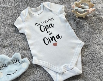 Announcing pregnancy / Baby bodysuit / Grandpa & Grandma / You're going to be a dad, aunt, uncle / Surprise / You're going to be a great-grandpa/great-grandma