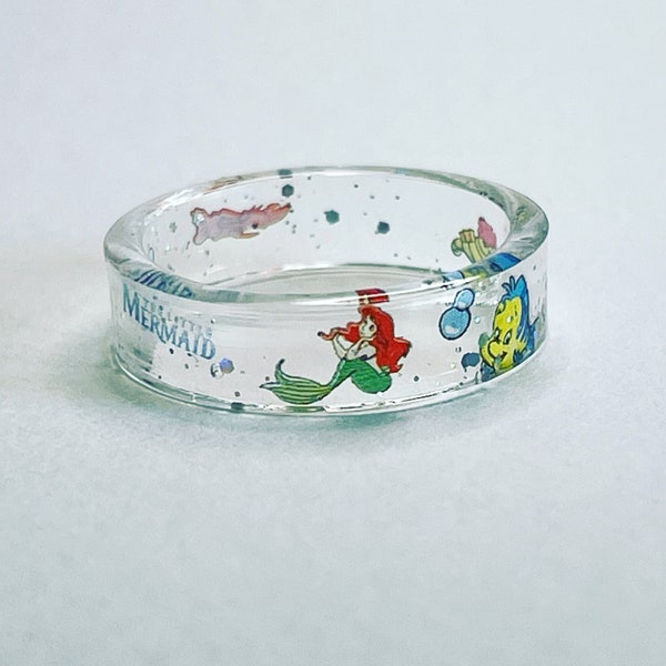 NEW!  Mermaid/ Sebastian Resin Ring | Cute stackable rings