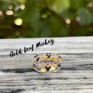 NEW!! Gold Leaf Mickey Resin Ring || Mickey Mouse Disney