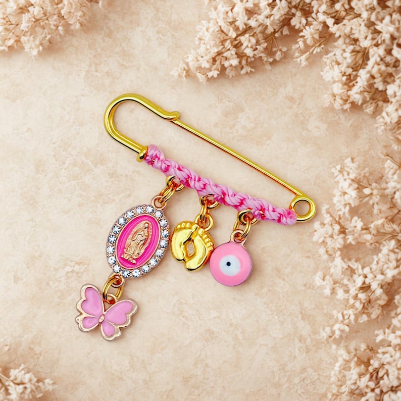 Pregnancy Protection Pin Pink Butterfly