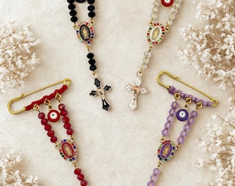 Virgen de Guadalupe Rosary Protection Pin