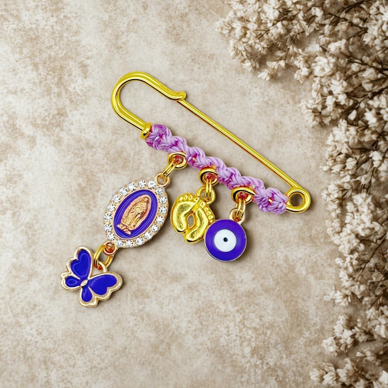 Pregnancy Protection Pin Lilac Butterfly