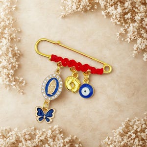 Pregnancy Protection Pin Blue Butterfly