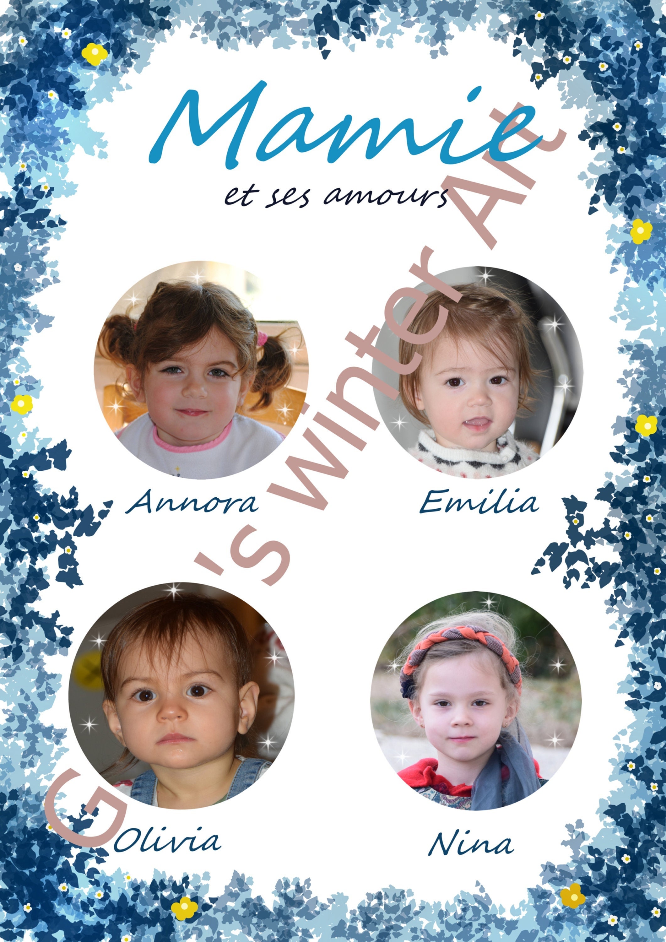 Fêtes Des Grand-Mères/Fête Mères/Fête Pères/Fête Grands-Pères/Cadeau Personnalisable/Photos Petits E