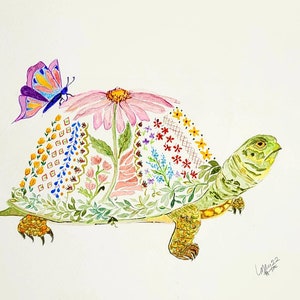 Box Turtle Beauty Watercolor Print, Wall Art, Original