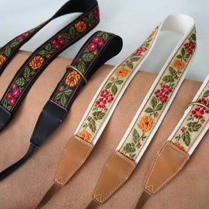 Embroidered Camera Strap, Floral Camera Strap, Camera Shoulder Strap, Camera Neck Strap, Camera Accessories, Gift for Photography Enthusiast