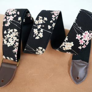 Soft Cotton Guitar Strap, Floral Guitar Strap, Adjustable Guitar Strap, Handmade Guitar Shoulder Strap, Guitar Accessories, Gift for Her