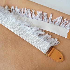 Woven Strap With Tassels Guitar Strap, Classic Guitar Strap, Personalized Gift for Guitar Player, Instrument Gear, Birthday Gift image 7