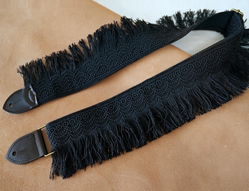 Woven Strap With Tassels Guitar Strap, Classic Guitar Strap, Personalized Gift for Guitar Player, Instrument Gear, Birthday Gift image 9