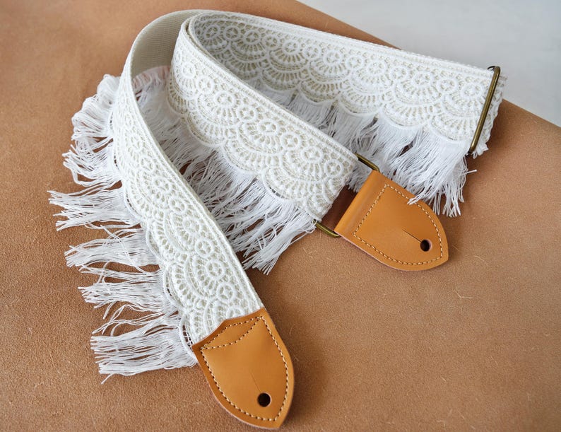 Woven Strap With Tassels Guitar Strap, Classic Guitar Strap, Personalized Gift for Guitar Player, Instrument Gear, Birthday Gift image 8
