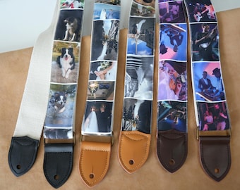 Personalised Guitar Strap With Your Photos Images, Universal Strap for Guitar and Bass, One Of A Kind Gift for Guitarist, Birthday Gift
