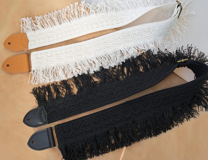 Woven Strap With Tassels Guitar Strap, Classic Guitar Strap, Personalized Gift for Guitar Player, Instrument Gear, Birthday Gift image 2