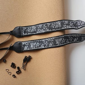 Black Denim Camera Strap, Comfortable Neck Strap, Universal Camera Shoulder Strap, Gift for Photographer, Camera Gear, Birthday Gift