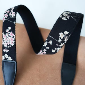 Cherry Blossom Camera Strap, DSLR Camera Strap, Soft Cotton Camera Strap, Camera Neck Strap, Photography Gear, Birthday Gift, Gift for Her