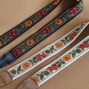 Embroidered Camera Strap, Floral Camera Strap, Camera Shoulder Strap, Camera Neck Strap, Camera Accessories, Gift for Photography Enthusiast