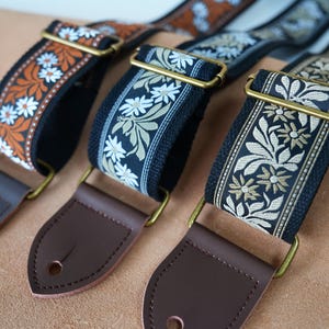 Handcrafted Embroidered Guitar Strap, Universal Strap for Folk Guitar, Electric Guitar and Bass, Guitarist Gift, Music Lover Gift
