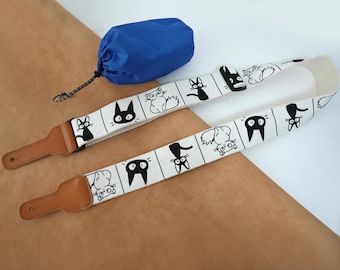 Cute Cat Guitar Strap, Canvas Guitar Strap, Suitable for Guitar and Bass, Universal Guitar Strap, Gift for Music Enthusiasts, Birthday Gift