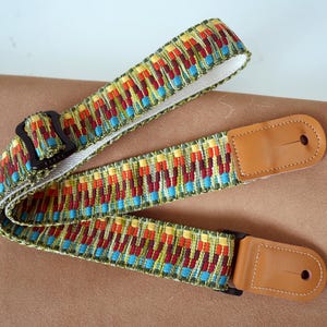 Handcrafted Knit Ukulele Strap, Rainbow-Hued Strap, Soft Cotton Ukulele Strap, Boho Ukulele Accessory, Ukulele Strap, Gift for Ukulele Lover