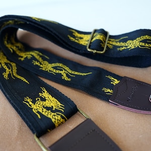 Dragon Pattern Guitar Strap, Embroidered Guitar Strap, Universal Guitar Shoulder Strap, Guitarist Gift, Guitar Accessories, Comfortable Wear