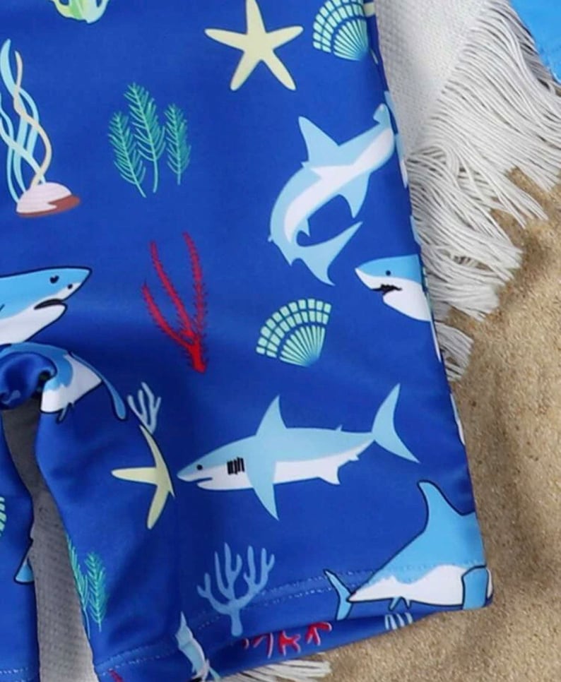 Baby Boy Swimsuit With Matching Hat Etsy