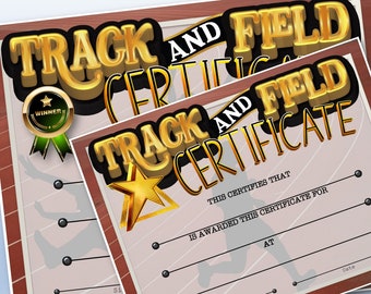 Track and Field Certificates, PowerPoint Certificates, Sport Certificates, Templates, Editable Certificates