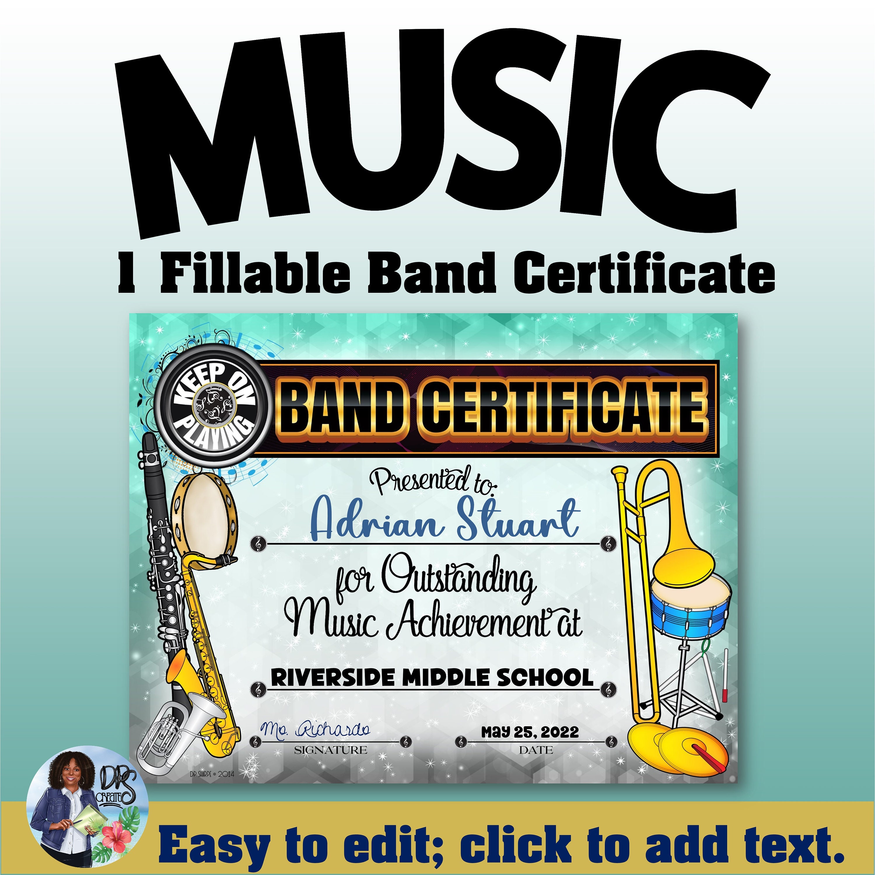 Band Certificate, Music, Powerpoint Certificates, School Certificates Band Certificate, Music, Powerpoint Certificates, School Certificates