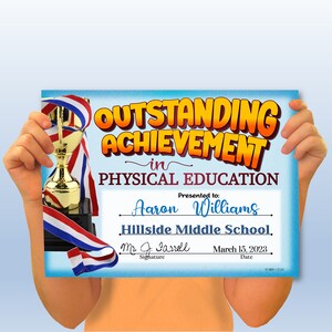 Phys.Ed PowerPoint Certificates, PowerPoint Certificates, Templates, Editable Certificates, Digital Download