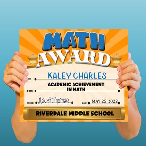 School Academic PowerPoint Certificates, PowerPoint Certificates, Academic, Templates, Editable Certificates, Digital Download