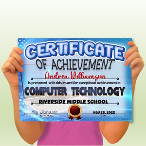 Computer Technology PowerPoint Certificate, PowerPoint Certificate, Computer, Templates, Editable Certificates, Digital Download