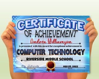 Computertechnologie PowerPoint-certificaat, PowerPoint-certificaat, computer, sjablonen, bewerkbare certificaten, digitale download
