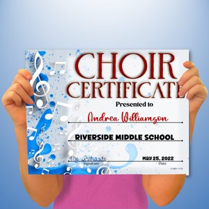 Choir PowerPoint Certificate, PowerPoint Certificate, Music, Templates, Editable Certificates, Digital Download