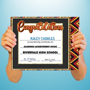 Kente Achievement/Recognition PowerPoint Certificate, Fillable Certificate, Academic, Templates, Editable Certificates, Digital Download