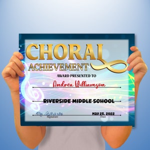 Choir PowerPoint Certificate, PowerPoint Certificate, Music, Templates, Editable Certificates, Digital Download