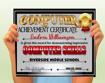 Computertechnologie PowerPoint-certificaat, PowerPoint-certificaat, Computer, Sjablonen, Bewerkbare certificaten, Digitale download