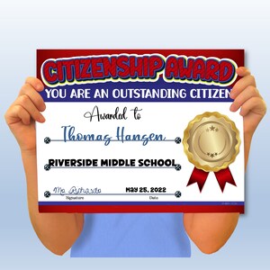 Citizenship Certificate, PowerPoint Certificates, School Certificates, Templates, Editable Certificates, Digital Download