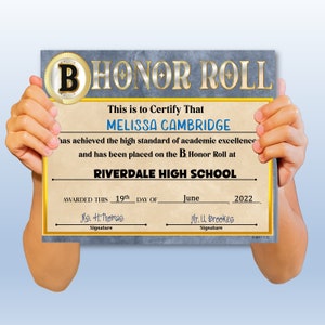 Honor Roll PowerPoint Certificates, Fillable Certificates, Academic, Templates, Editable Certificates, Digital Download