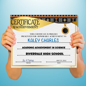 Kente Achievement/Recognition PowerPoint Certificates, Fillable Certificates, Academic, Templates, Editable Certificates, Digital Download