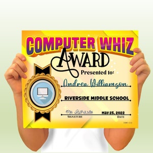 Computer Technology PowerPoint Certificate, PowerPoint Certificate, Computer, Templates, Editable Certificates, Digital Download
